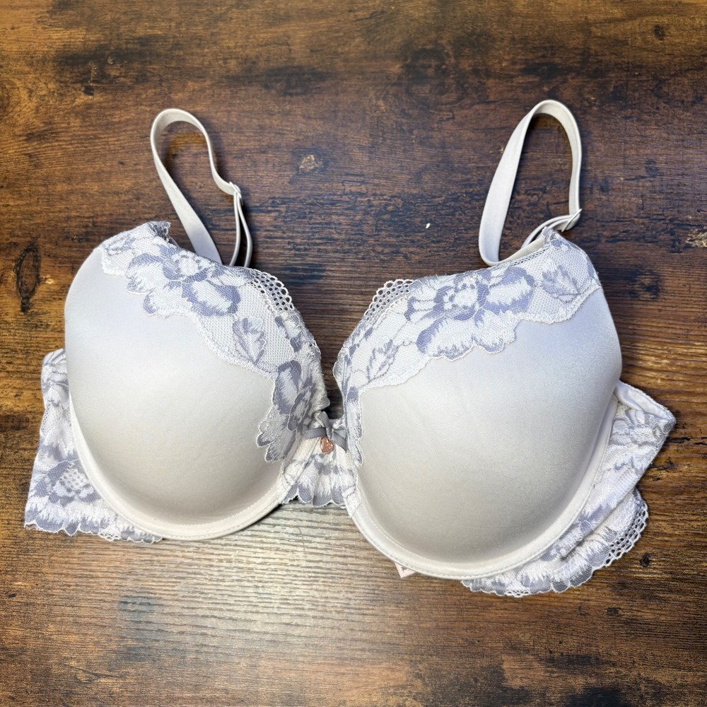 Victorias Secret Body By Victoria Perfect Shape Lace Bra Grey 36D